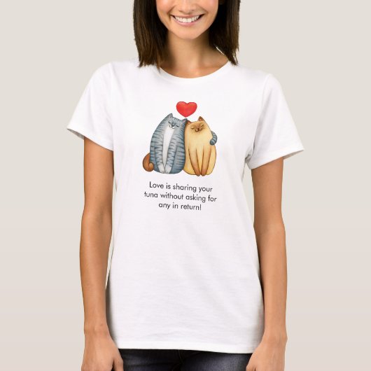 T-shirt Chat Couple Amateurs Cute Funny Heureuse Sainte-Va (Devant)
