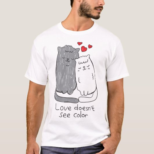 T-shirt Chat couple mignon (Devant)