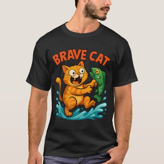 T-shirt Chat courageux (Devant)
