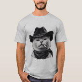 T-shirt chat Cowboy Gris Heather (Devant)
