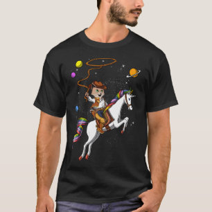T-shirt Chat Cowboy montant une Licorne