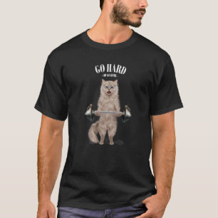 T-shirt Chat crème Entraînement Musculation Fitness En