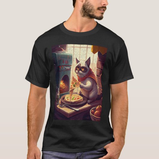 T-shirt Chat cuisinant un taco (Devant)