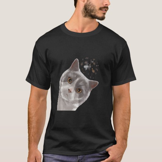 T-shirt Chat Curieux British Shorthair 1 (Devant)