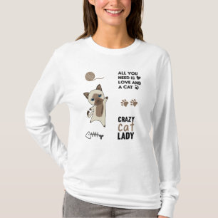 T-shirt Chat Cute Animaux Sticker Set Chats Love