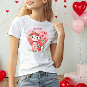 T-Shirt Chat Cute Boho Valentine