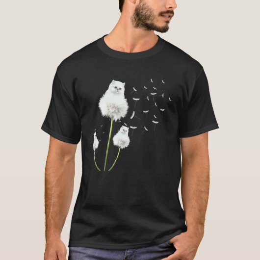 T-shirt Chat Cute Kitten Dandelion Flower Dog Propriétaire (Devant)