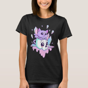 T-shirt Chat Cute Pastel Goth Chats Déplaisants Crâne Kitt