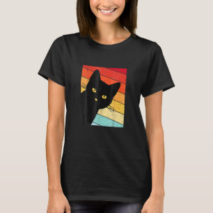T-shirt Chat Cute Style Rétro Chats Kitty Noir