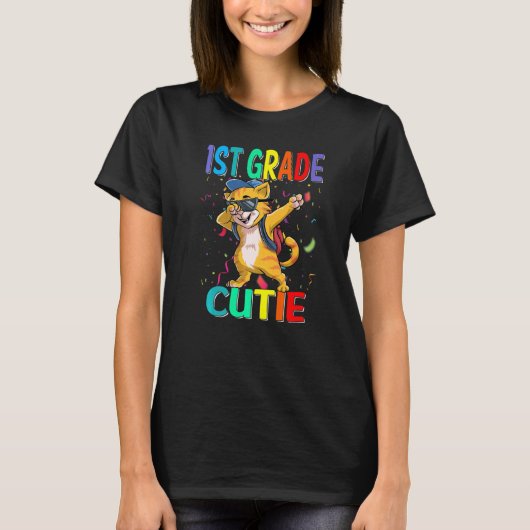 T-shirt Chat Cutie De 1Ème Année Retour À L'École (Devant)