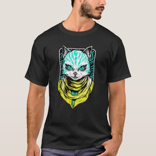 T-shirt Chat Cyber Punk (Devant)