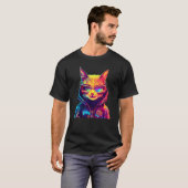 T-shirt Chat Cyberpunk Cat 6 (Devant entier)