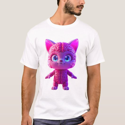 T-Shirt Chat Cyberpunk Peluche (Devant)