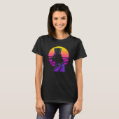 T-shirt Chat Cyberpunk Streampunk Synthwave Outrun (Devant entier)