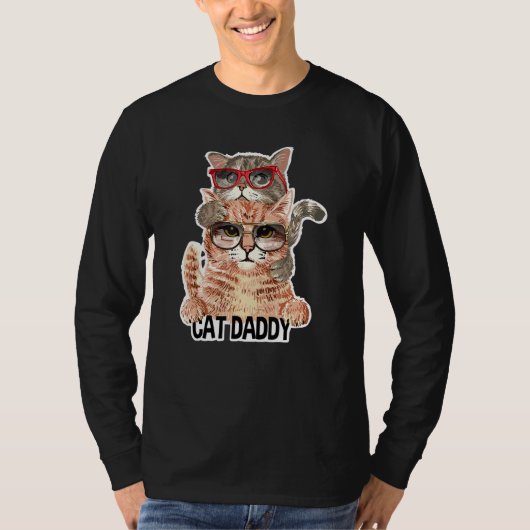 T-shirt Chat Daddy Lunettes de soleil Meilleur Chat Papa E (Devant)