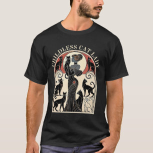 T-shirt Chat Dames sans Enfants Chat Karma Retro Drôle