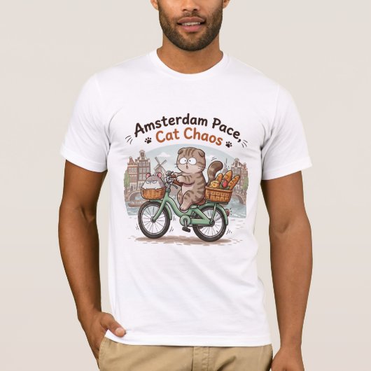T-shirt Chat d'Amsterdam drôle (Devant)