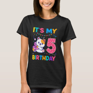 T-shirt Chat d'anniversaire 5 ans Chaton minou 5ème Annive