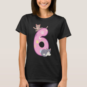 T-shirt Chat d'anniversaire 6 ans Fête d'anniversaire de