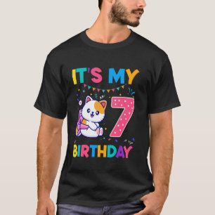 T-shirt Chat d'anniversaire 7 ans vieux Chat chaton 7ème A