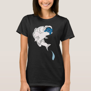 T-shirt Chat Dans La Bouche De Poisson Chat Poisson Basse