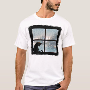 T-shirt chat dans la fenêtre
