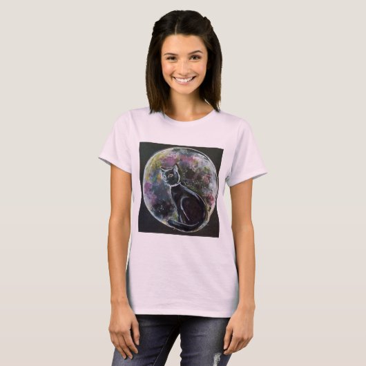 T-shirt Chat dans la lune (Devant entier)