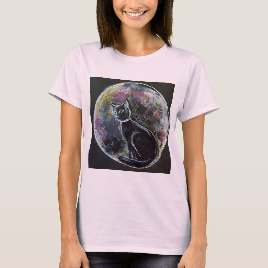 T-shirt Chat dans la lune (Devant)