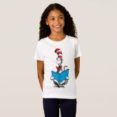 T-Shirt Chat dans le chapeau en lecture (Devant entier)