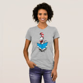 T-shirt Chat dans le Chapeau Lecture (Devant entier)