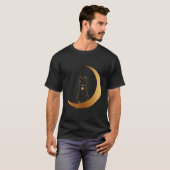 T-shirt Chat Dans Le Design Lune (Devant entier)
