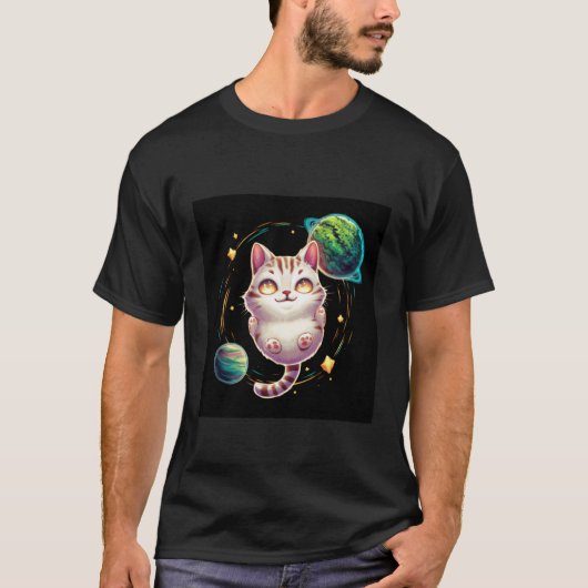 T-shirt Chat dans l'espace (Devant)