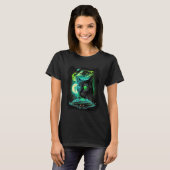 T-shirt Chat Dans L'espace Alien Abduction UFO Science-Fic (Devant entier)