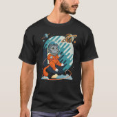 T-shirt Chat dans l'espace Chat spatial Nerd 2 (Devant)