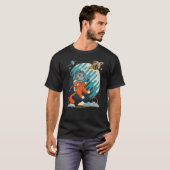 T-shirt Chat dans l'espace Chat spatial Nerd 2 (Devant entier)