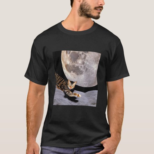T-shirt Chat Dans L'espace Mignon Chat Chaton Étrange Conc (Devant)