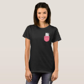 T-shirt Chat Dans Ma Poche Rose Poche À Points Chat (Devant entier)
