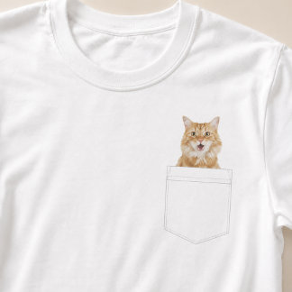 T-shirt Chat Dans Poche | Photo De Compagnon Personnalisée