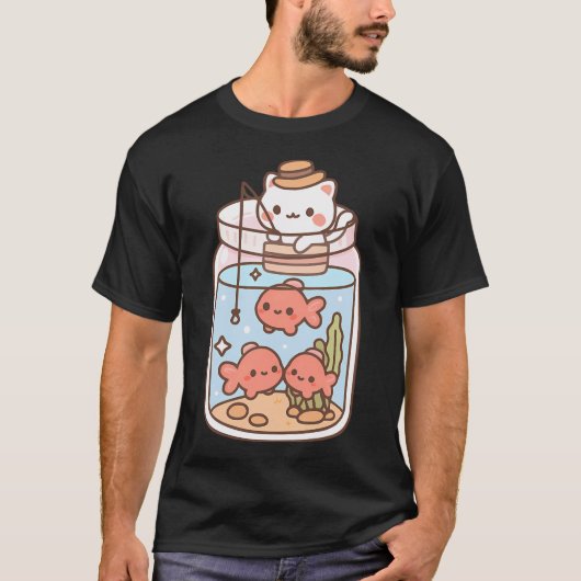 T-shirt Chat dans un bocal en verre (Devant)