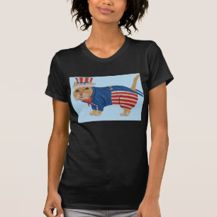 T-shirt Chat dans un costume d'Oncle Sam