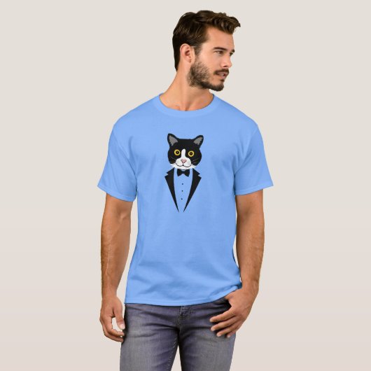 T-shirt Chat dans un Tuxedo (Devant entier)