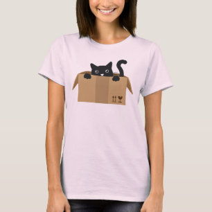 T-shirt Chat dans une boîte Cute Design animal