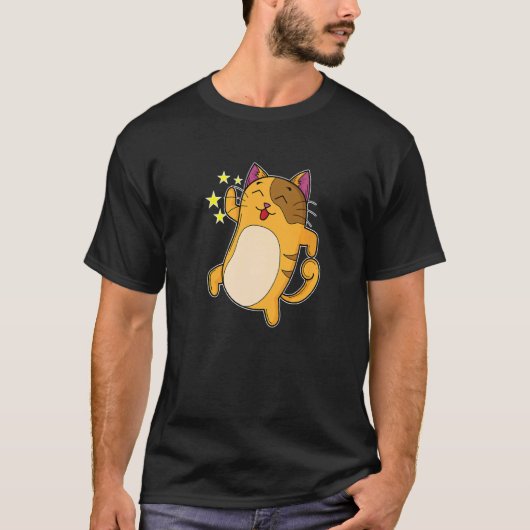 T-shirt Chat danse avec la langue sortie (Devant)