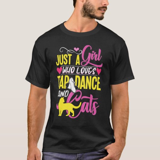 T-shirt Chat Danseur à Tapping Juste Une Fille (Devant)