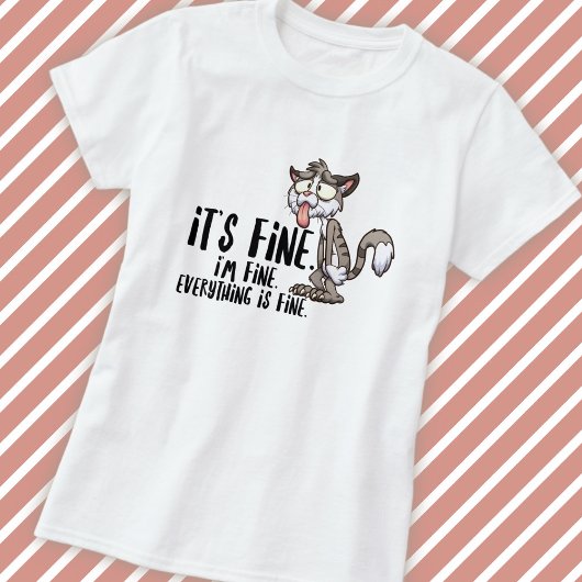 T-shirt Chat d'anxiété stressé drôle