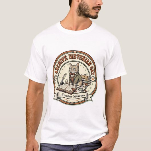 T-shirt Chat d'archiviste historique Chat d'archiviste his (Devant)