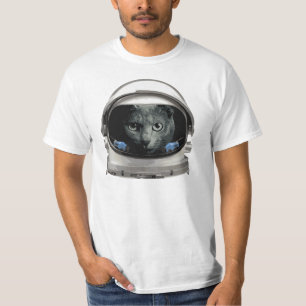 T-shirt Chat d'astronaute de casque d'espace