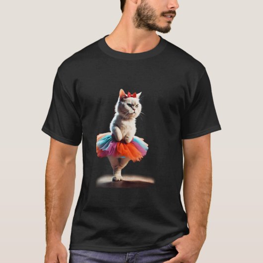 T-shirt Chat de ballet Kitty portant un tutu. (Devant)