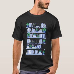 T-shirt Chat de bibliothèque Amoureux de livres Bibliophil
