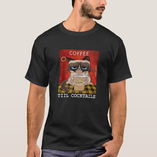 T-shirt Chat de Café à Cocktails (Devant)